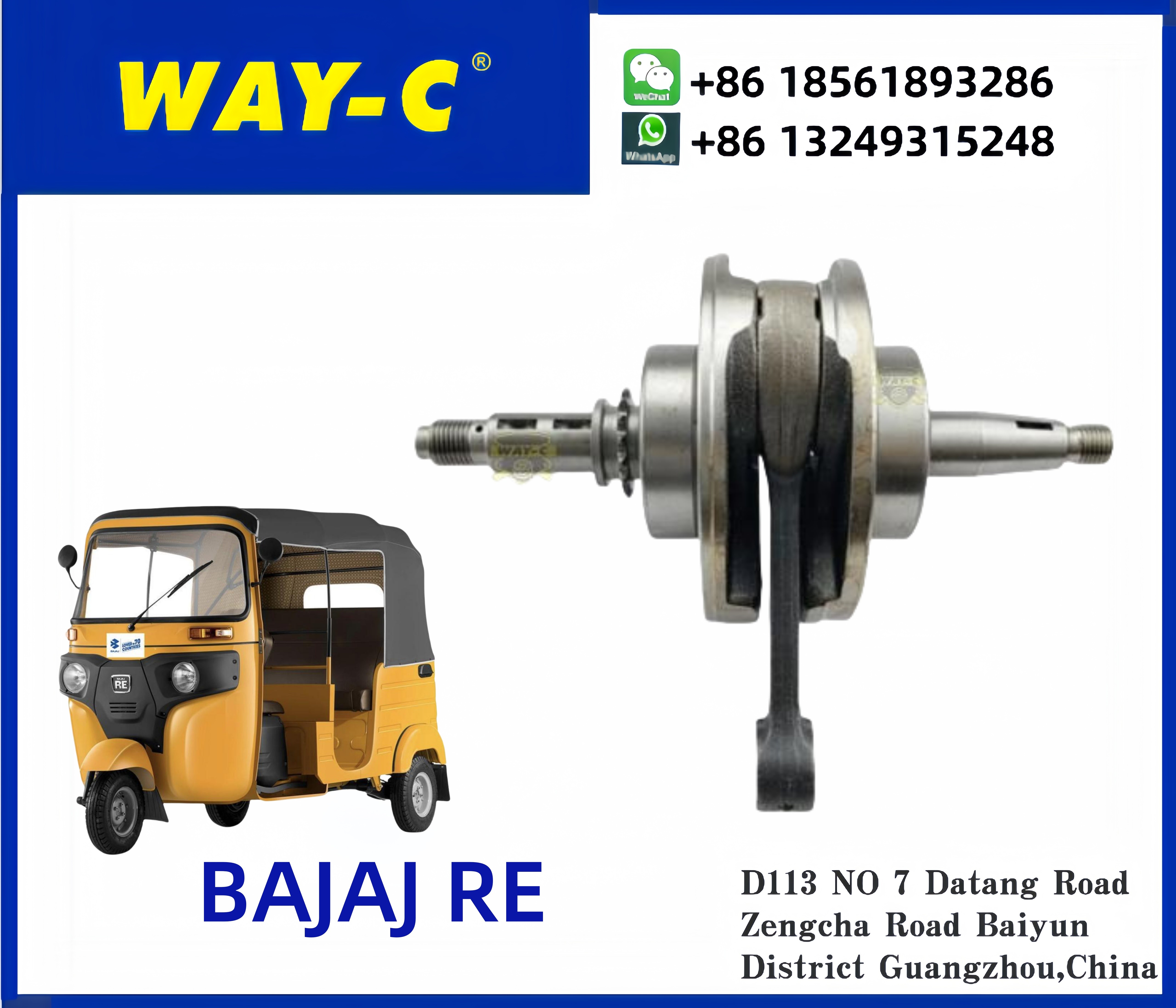 AN101152 TUKTUK KEKE Crank Shaft Assy Crankshaft BAJAJ RE