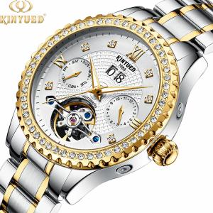 Quality Diamond Case Luxury Mechanical Watches Calendar Date Display wholesale
