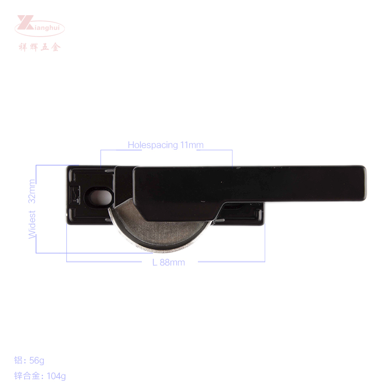 Modern Design UPVC Square Handle Crescent Lock for Sliding Window Aluminum