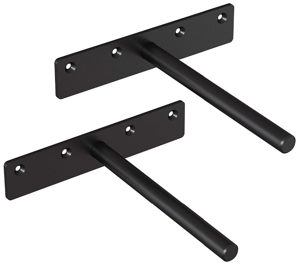 6-Inch Metal Steel Bracket Heavy-Duty Floating Shelf Bracket for White Floating Shelf