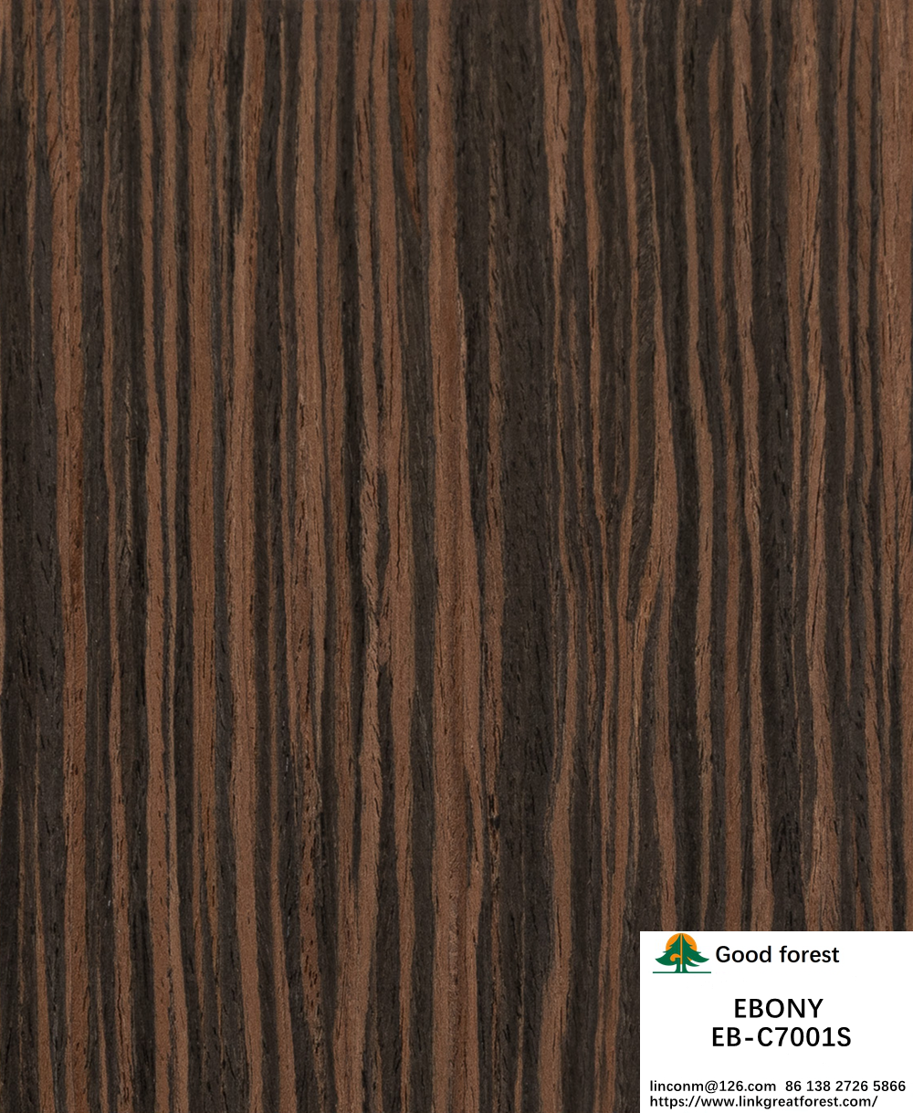 Fancy Recomposed Ebony Wood Veneer Quarter Straight Grain Fleeced Back For Hotel And Cabinet Decoration