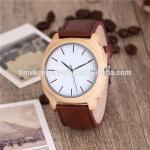 Aliexpress hot selling high quality wood case watch genuine leather strap mens