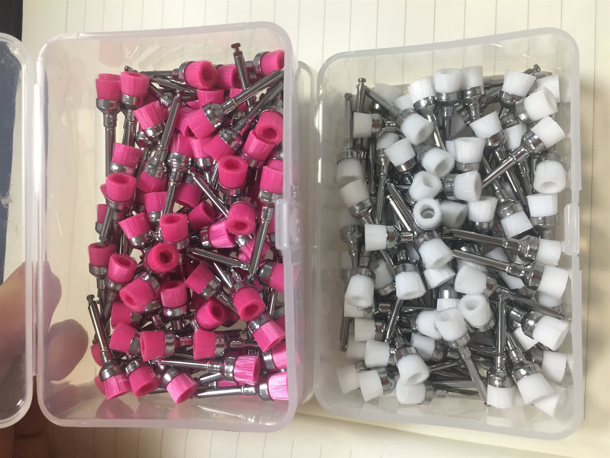 Small Colorful Dental Polishing Handpiece Nylon Flat Polishing Prophy Brushes