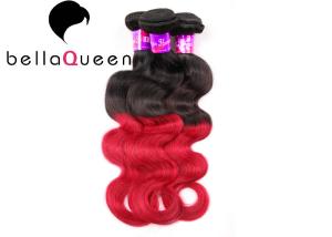Quality 8-30 Inch Body Wave Ombre Remy Hair Extensions With 1B Plus Red Color wholesale