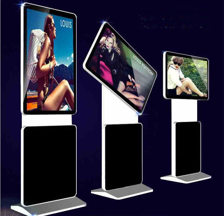43 Inch 4K UHD Floor Stand Rotatable Screen LCD Advertising Display