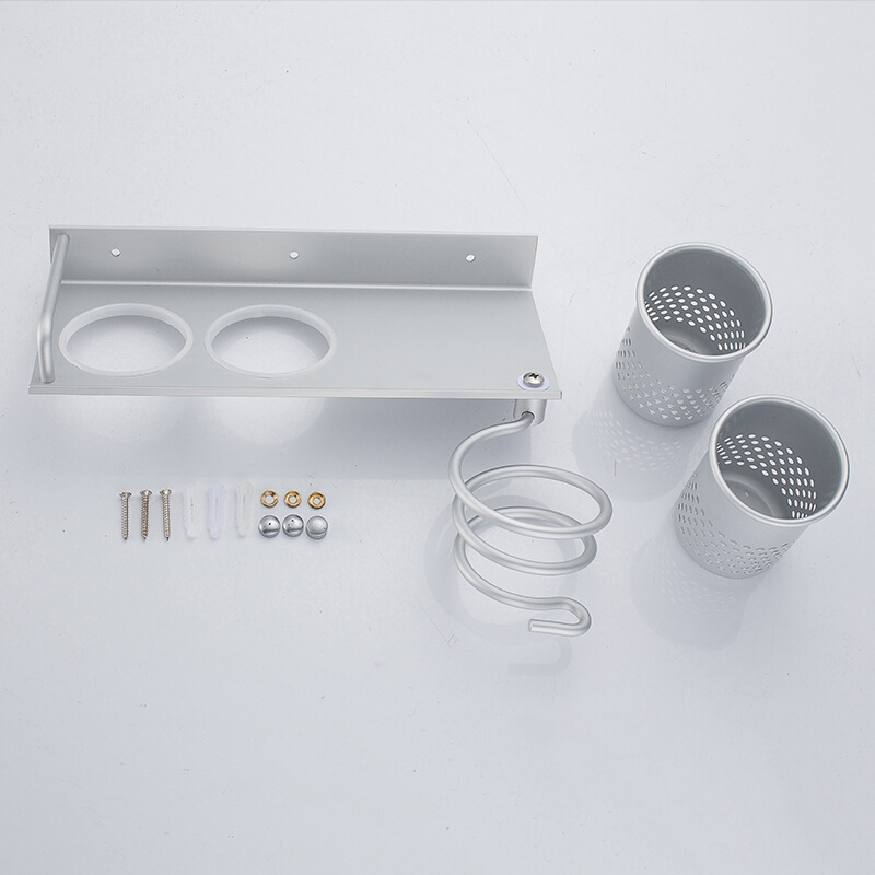Bathroom Shelf Organizer Storage Rack SUS304 Stainless Steel Hair Dryer Storage Rack Toothbrush Holder