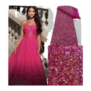 Quality 2023 Exquisite handmade beaded lace embroidery lace fabric wedding dress Senegal fabric women clothing french tulle lace fabric wholesale