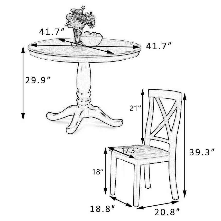 5pcs Dining Room Table And Chair Set For 4 Persons Perfect Complement