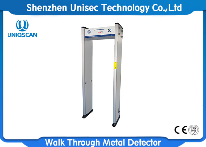 Voice Alarm Non Contact Walk Through Body Temperature Scanner Metal Detector Gate With Belguim Sensor