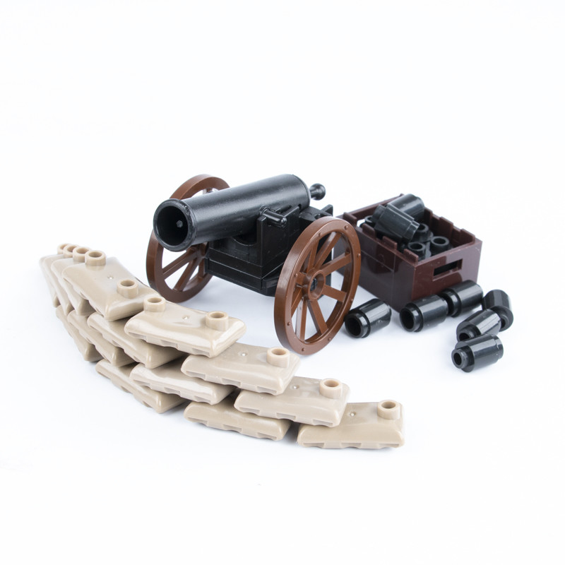 Combat accessories bricks army weapons cannon model military mini building blocks