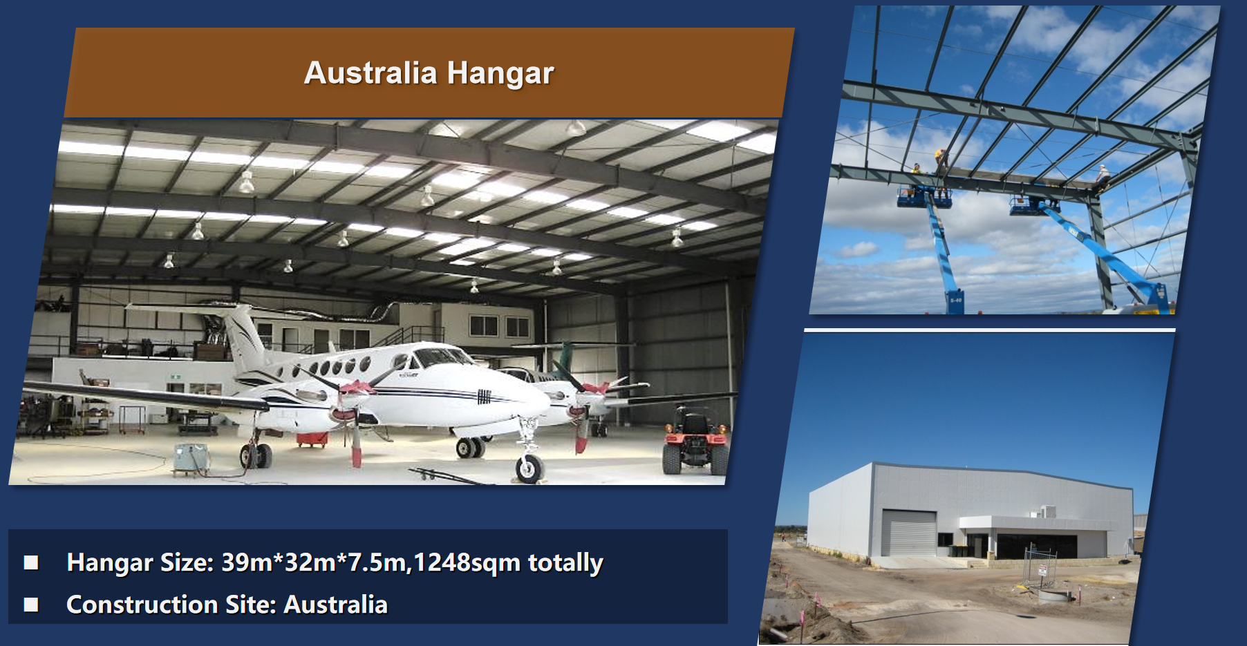 Prefabricated Light Steel Building Aircraft Hangar Fireproof Steel Structure Warehouse