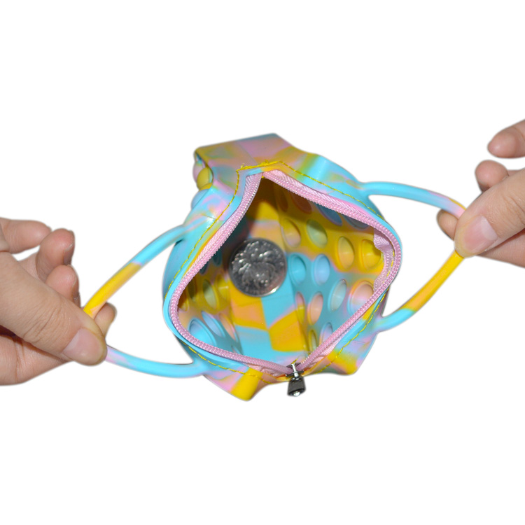 Cute Chain Silicone Purse Pop Bag For Little Girl DIY Fashion Cartoon Mini Kids Fidget