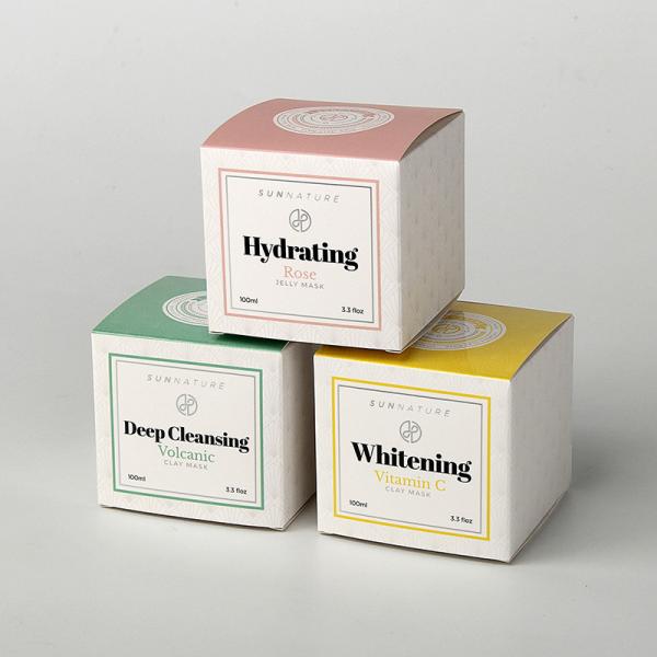 Custom Printed Low MOQ Ivory Paper Folding Cosmetic Skin Cream Packaging Paper