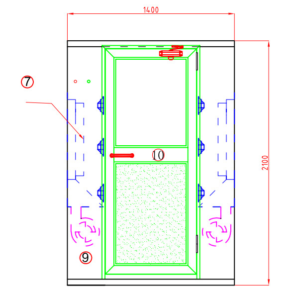 Assembled Stainless Steel Air Shower For ISO5 Clean Room , Semiconductor