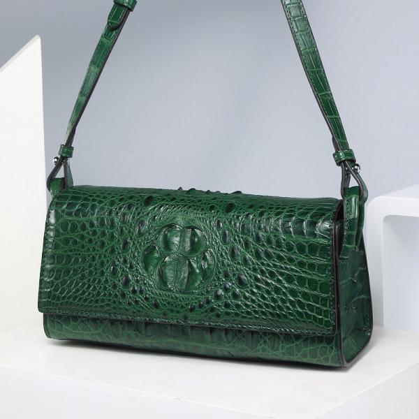 Genuine Crocodile Skin Lady Small Flap Purse Authentic Alligator Leather Women
