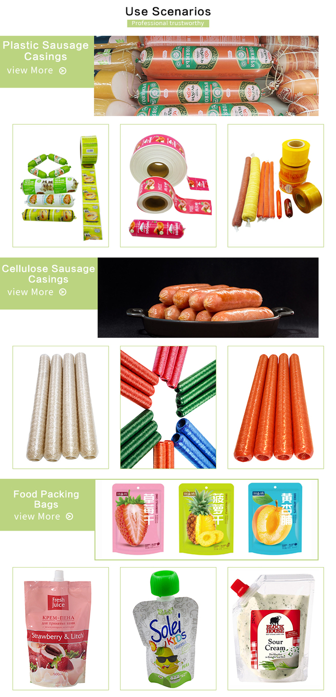 Low Price OEM Custom Brand Packaging Wholesale Sausage Casing Printing Plastic Casing