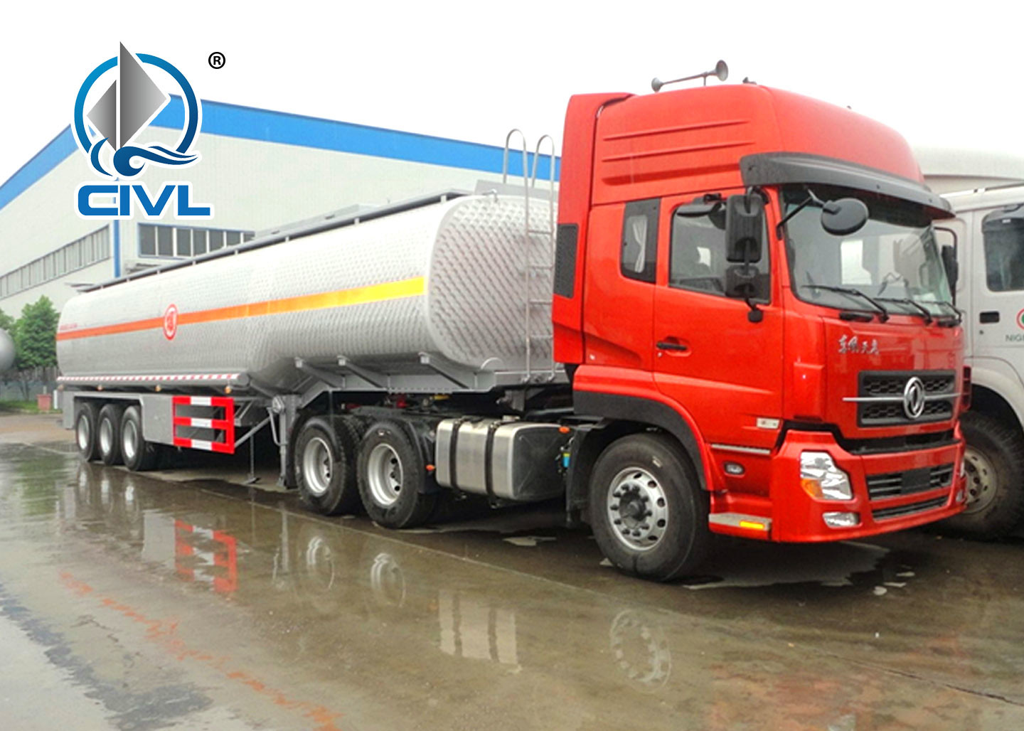 Volume 60m3 , 3 Axles Fly Ash Tank Semi Trailer Trucks With ABS , Rated Loading 33000kgs