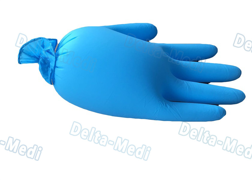Harmless Disposable Medical Gloves , Blue Color Vinyl Exam Gloves With Good Feeling
