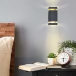 Black Led Indoor Outdoor Lighting, LED Sconce Up and Down Wall Wash Lights Gu10