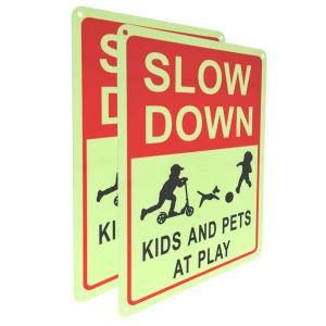 Quality Custom Photoluminescent Safety Products Slow Down Sign Board Kids Playing wholesale