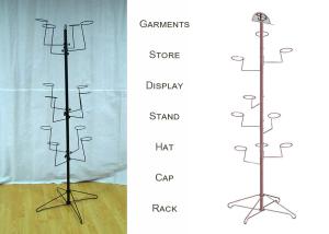 Quality Multiple Ball Cap Display Rack / Metal Clothing Baseball Cap Display Stand wholesale