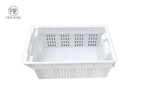 Quality Mesh Wall And Solid Bottom Hygienic 180 Stack Nest Fishing Crate Totes For Agriculture Fruit wholesale