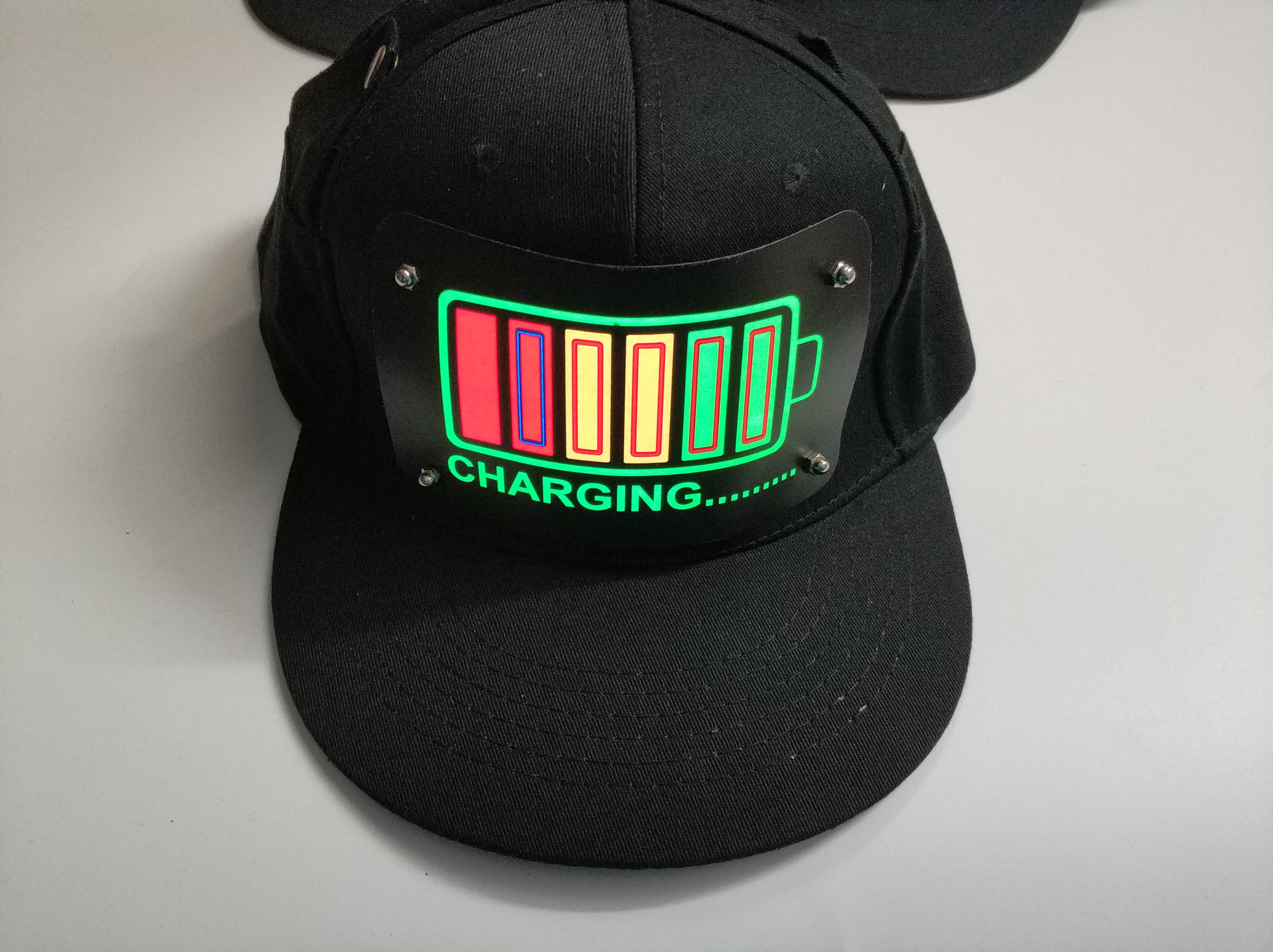 el flashing Cap with wireless inverter for party Custom Light Up EL Hat /Sound Activated led Cap cotton material