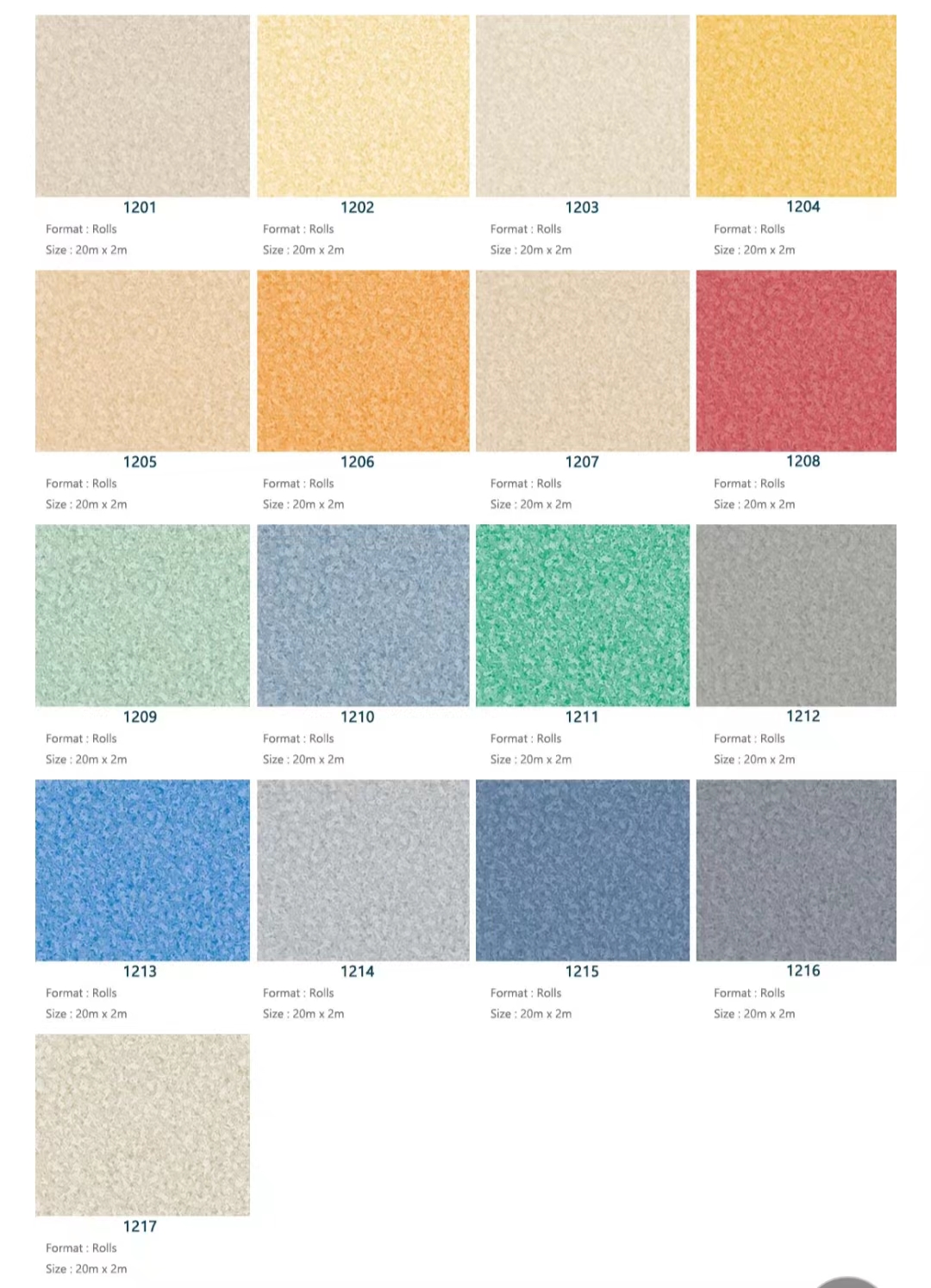 Heterogeneous Sheet Vinyl 2.0mm Relle Flooring With Limestone Composition
