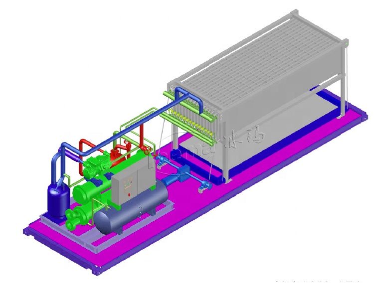6400*2250*2500 Container Block Ice Machine with Other Ice Storage Capacity at Port and Quay