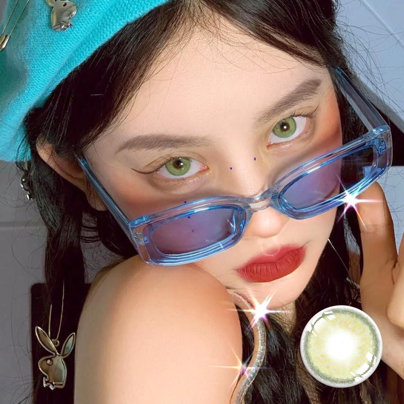 Custom ISO13485 Green Eye Contact Lenses Non Prescription 14mm