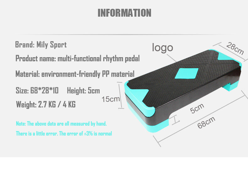 W28CM 100mm Aerobic Step Board Training Mobility Risers For Step Platform Gym