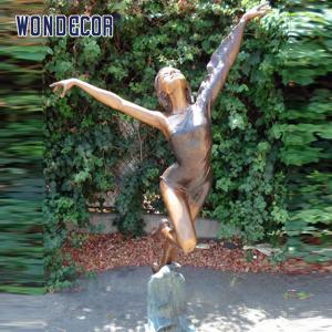 Quality Outdoor garden decoration, a bronze statue of a beautiful woman dancing at the size of a real person wholesale