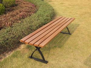 Quality China LFurniture Metal Frame Wooden Bench with Back Plans for Garden-14 wholesale