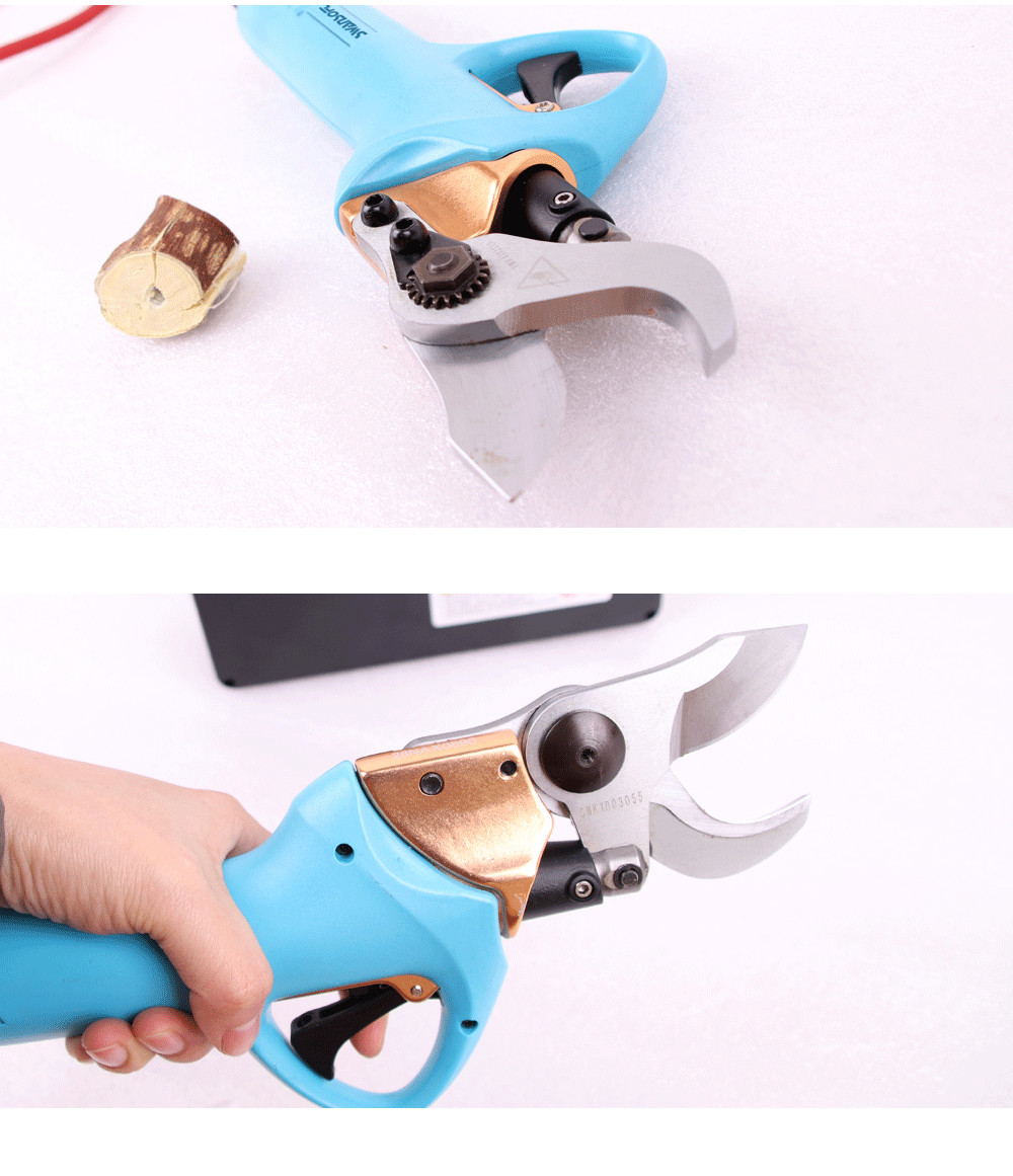 Swansoft Professional 3CM 36V Electric Fruit Pruning Shear / Electric Bypass Pruner for Orchards Fruit Trees