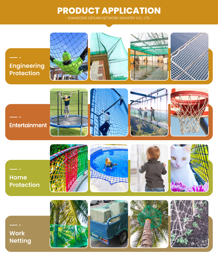 Nylon mesh balcony construction safety net for playground fence helideck