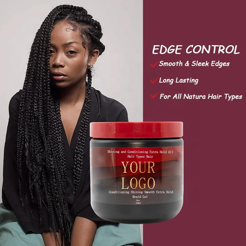 16oz Firmly Long Time Hold Braiding Gel For All Hair Types Natural Smoothing Holding Hair Gel For Braids