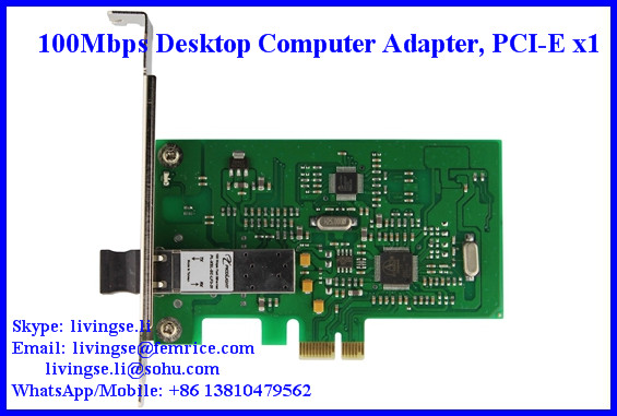 100Mbps PCI-E x1 Desktop Computer Fiber Optic Network Adapter, LC Fiber, FM100FX-LC