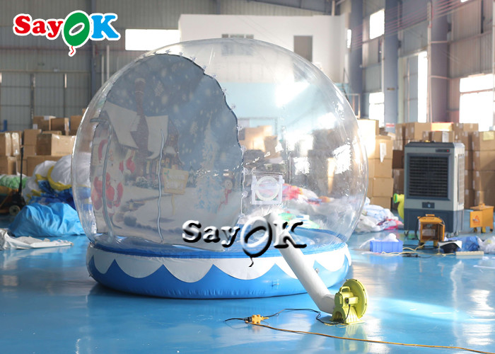 Transparent Inflatable Christmas Bounce House Snow Globe 3m 10ft For Xmas Decoration