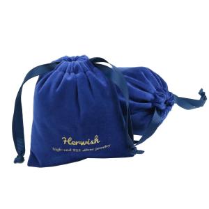 Quality Royal Blue 8x10cm Suede Jewelry Pouch , SGS Organza Drawstring Gift Bags wholesale