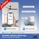 Energy Saving 1stshine LED Ceiling Fan 52 Inches 3 ABS Blades with Smart Remote