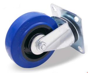 Quality 3'' trolley wheels rubber caster zinc plated plastic casters 75mm wholesale