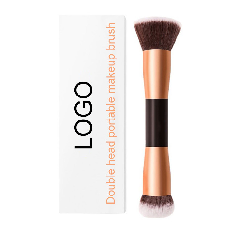 152cm Length ISO9001 Double Headed Makeup Brush Gold Handle Synthetic