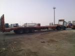 Hydraulic Flat Bed Semi Trailer , Low Bed Truck Trailer For Machine Transport