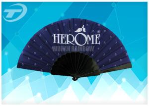 Quality Plastic + Polyester Fabric 23cm Personalized Hand Fans Business Gifts wholesale