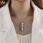 Mini Womens Engraved Kaleidoscope Pendant Necklace