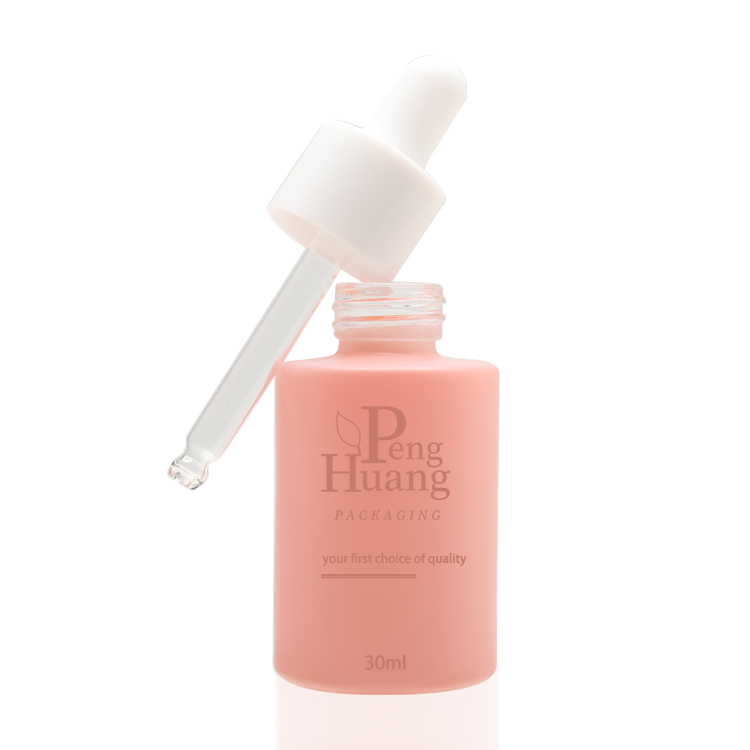 30ml 20ml 15ml Pink Cosmetic Glass Bottle Set Glass Dropper Bottle