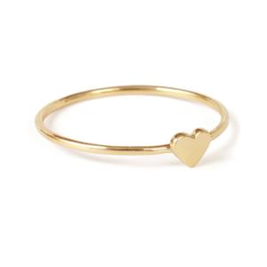 Quality Delicate Plain Design Heart Ring Real 925 Sterling Silver 18K Gold Plated Tarnish Free wholesale