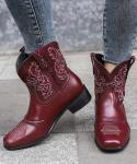 Female Ladies' Leather Western Cowboy Boots With Excellent Performance