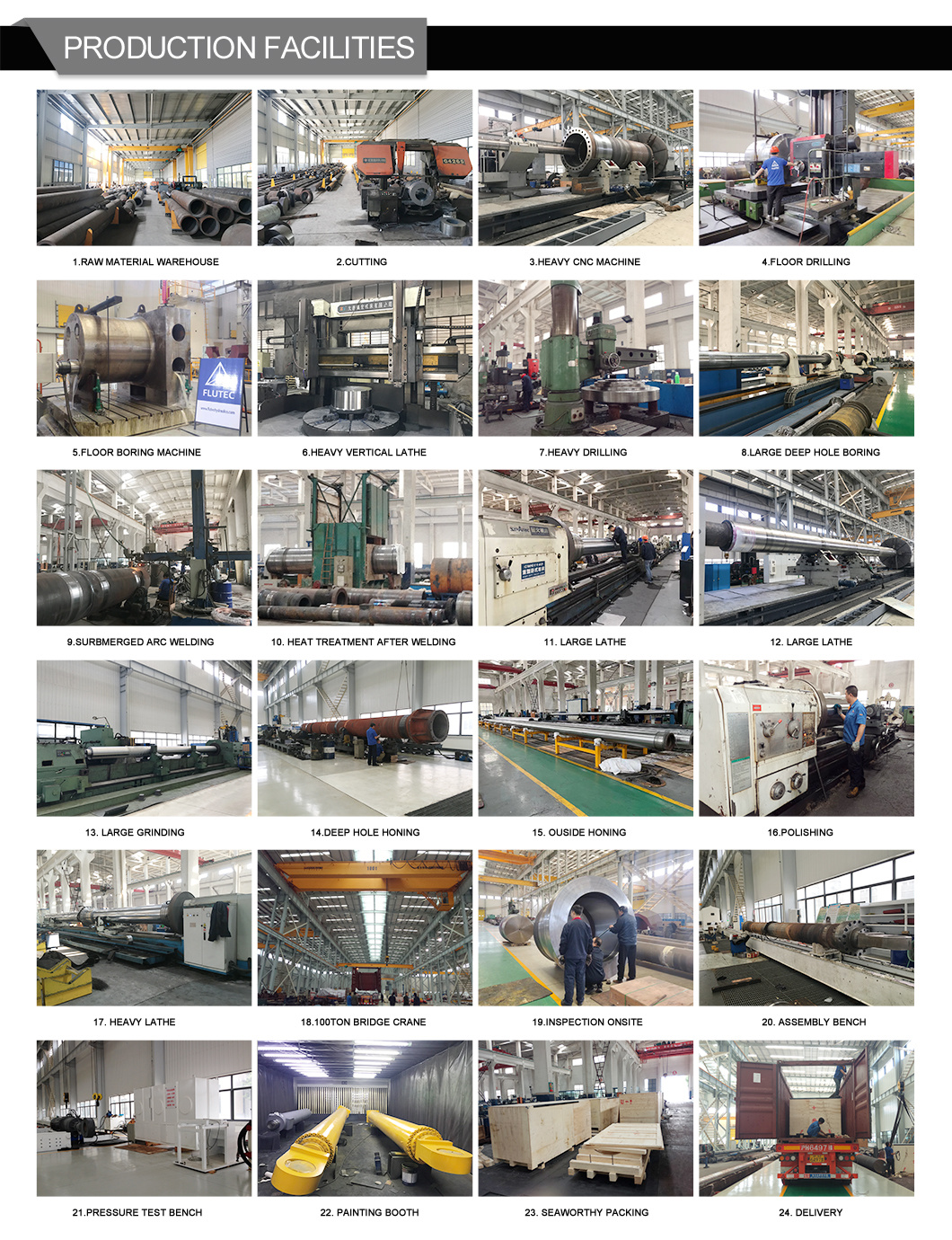 Factory Custom 1500ton Large Bore Press Cylinder for Mining Industry