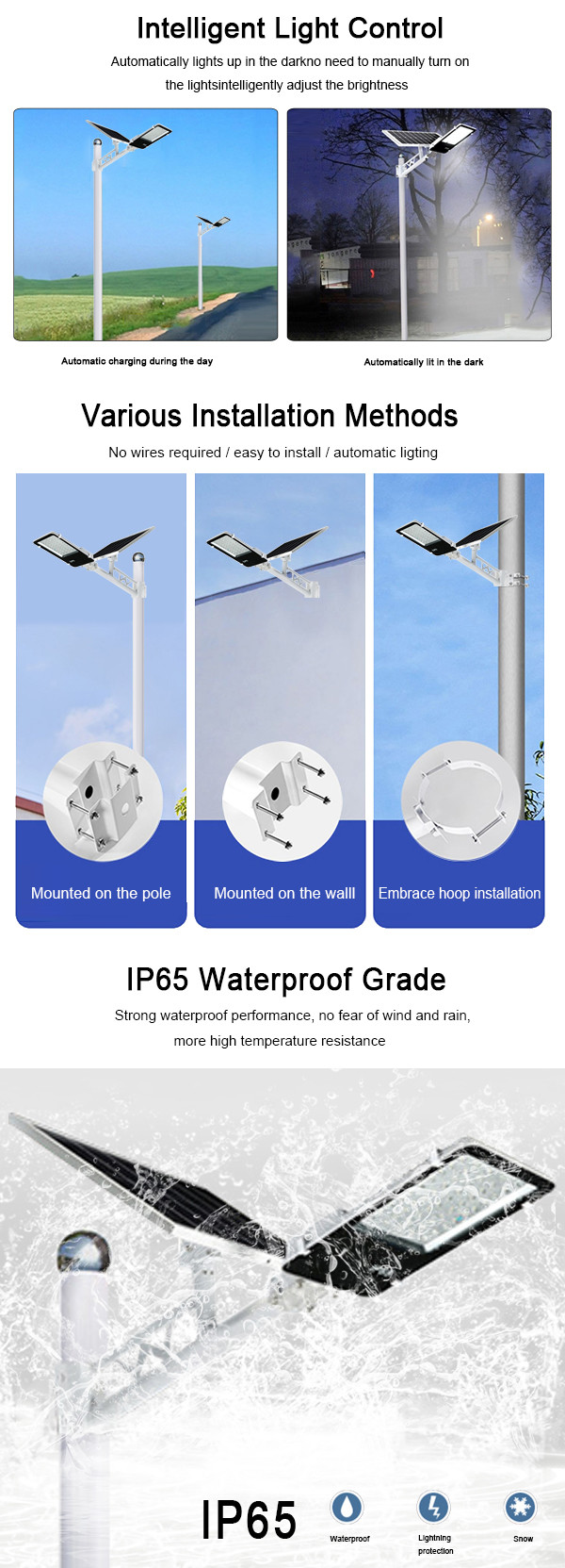 Waterproof Solar Flood Lights 30W Outdoor Solar Parking Lot Lights